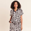 Chemise r&eacute;versible ample manches courtes noir femme