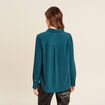 Chemise manches longues bleu canard femme