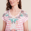 T-shirt manches courtes rose femme