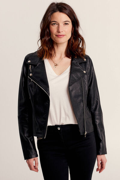Veste perfecto simili cuir noir femme