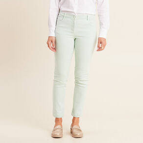 Jean ajusté 7/8ème 5 poches vert clair femme