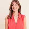 Robe droite courte avec lien rouge femme