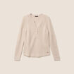 Pull manches longues creme femme
