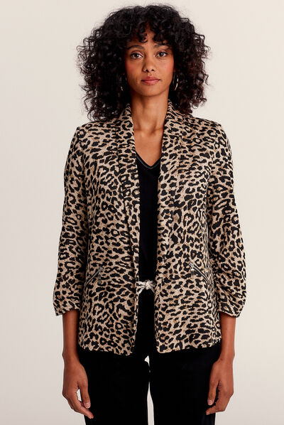 Veste esprit tailleur ajustée noir femme