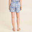Short droit ceinturé bleu femme