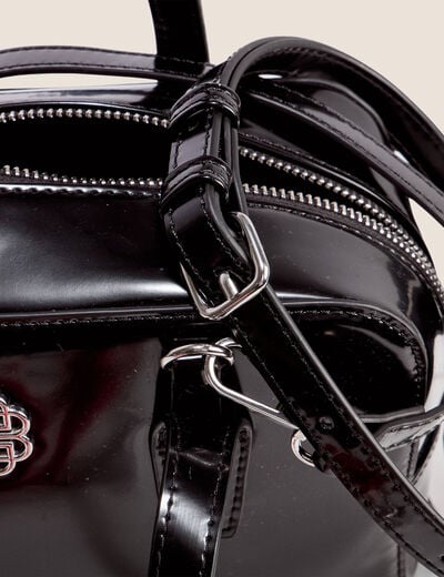 Sac en bandouli&egrave;re doubl&eacute; noir femme
