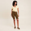 Bermuda ajusté ceinturé vert olive femme