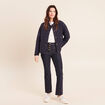 Jean raccourci coupe bootcut denim brut femme