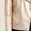 Veste esprit motard zippée couleur or femme