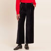 Pantalon en velours noir femme