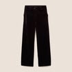 Pantalon large taille haute marron fonc&eacute; femme