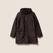 Parka cintr&eacute;e 4 en 1 avec capuche marron fonc&eacute; femme