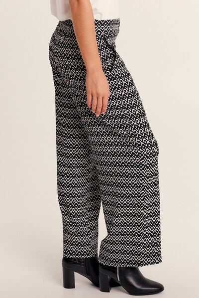 Pantalon flou fluide noir femme