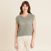 D&eacute;bardeur macram&eacute; vert clair femme
