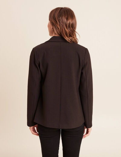 Veste tailleur cintr&eacute;e marron fonc&eacute; femme