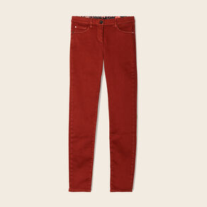 Jean magique ajusté taille standard marron cognac femme