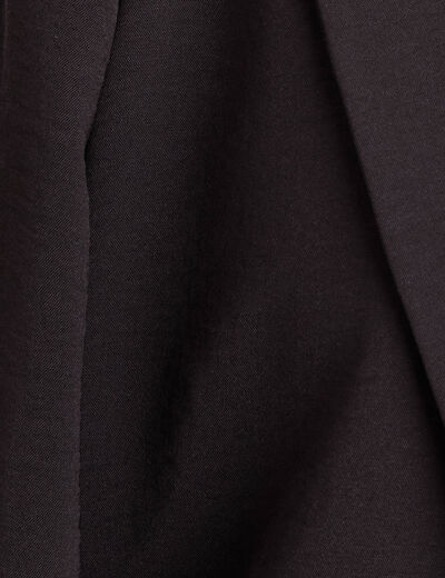 Veste longue droite col tailleur noir femme