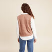 Top cintr&eacute; sans manches col rond camel femme
