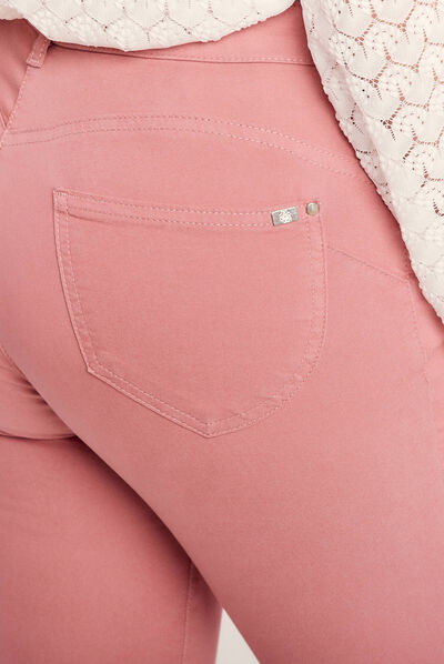 Pantalon léger taille standard 7/8ème rose femme