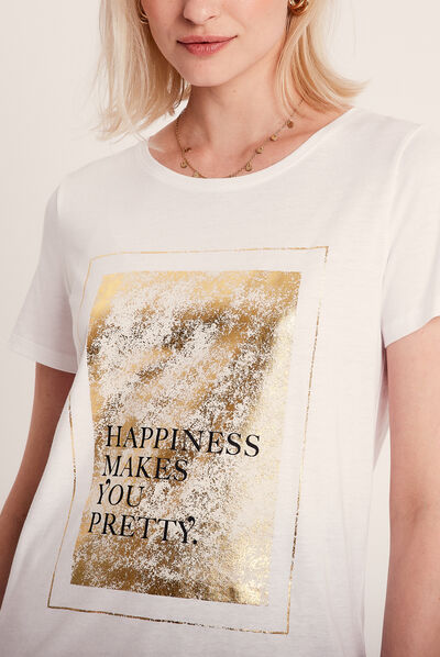T-shirt manches courtes blanc femme