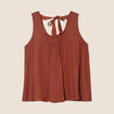 Blouse sans manches marron foncé femme