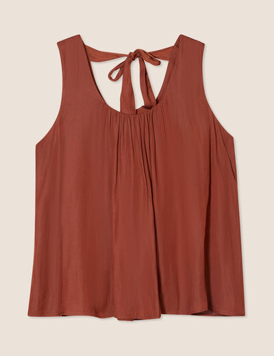 Blouse sans manches marron foncé femme