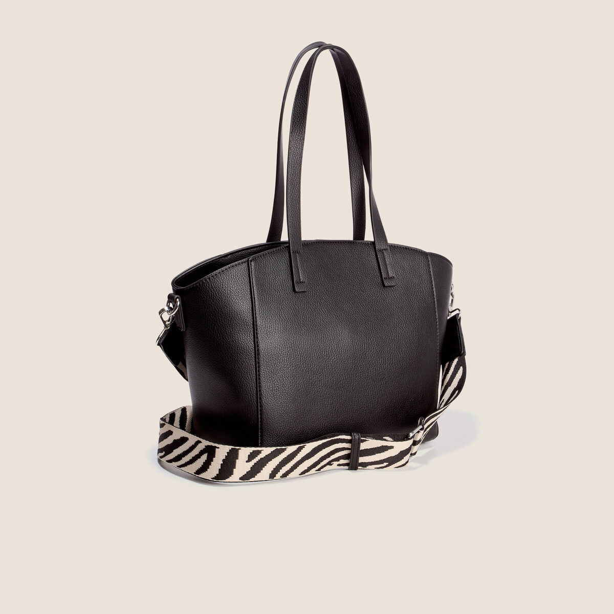 Sac en bandouli&egrave;re doubl&eacute; noir femme