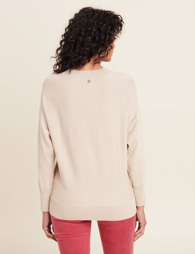 Pull manches longues couleur or femme