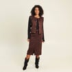 Veste sans manches doubl&eacute;e marron fonc&eacute; femme