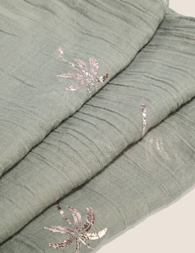 Foulard effet froiss&eacute; vert clair femme