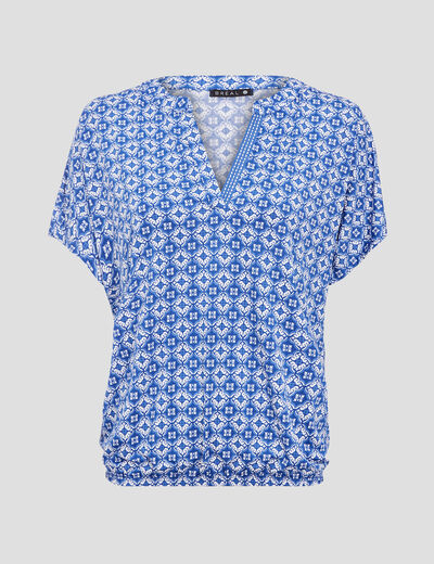 T-shirt à manches courtes bleu foncé femme