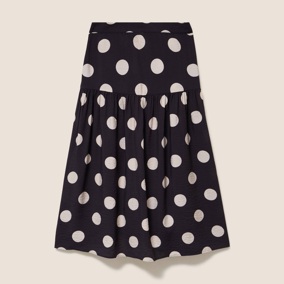 Jupon &agrave; pois noir femme