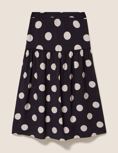 Jupon &agrave; pois noir femme