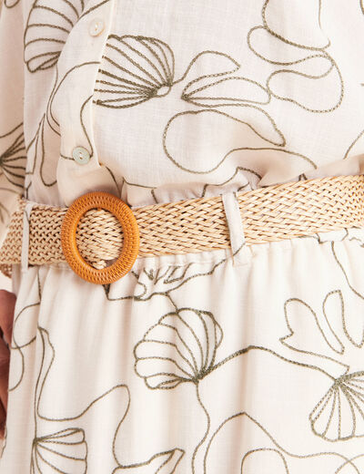 Jupe doubl&eacute;e avec ceinture amovible vert femme