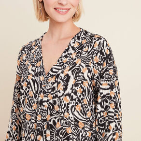 Blouse manches longues camel femme