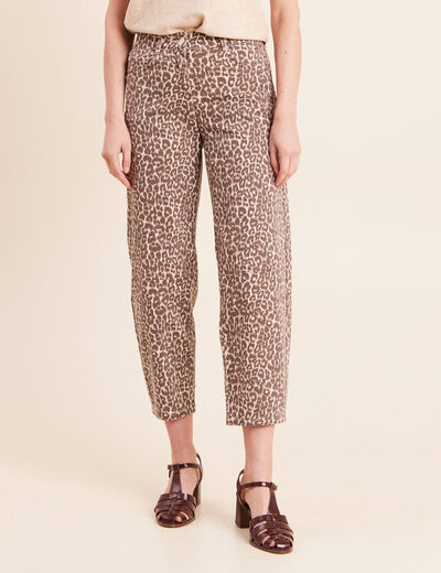 Pantalon magique Le L&eacute;ger coupe barrel beige femme