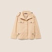 Trench col montant doubl&eacute; beige femme