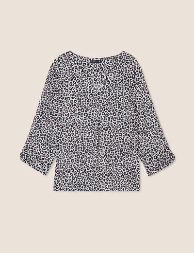 Blouse manches 3/4 rose clair femme