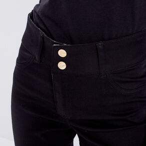 Pantalon ajusté réversible noir femme