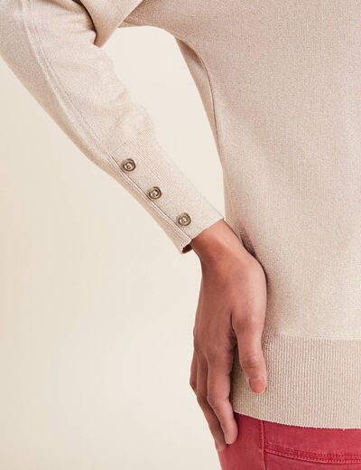 Pull manches longues couleur or femme