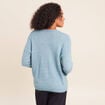 Pull col v bleu p&eacute;trole femme