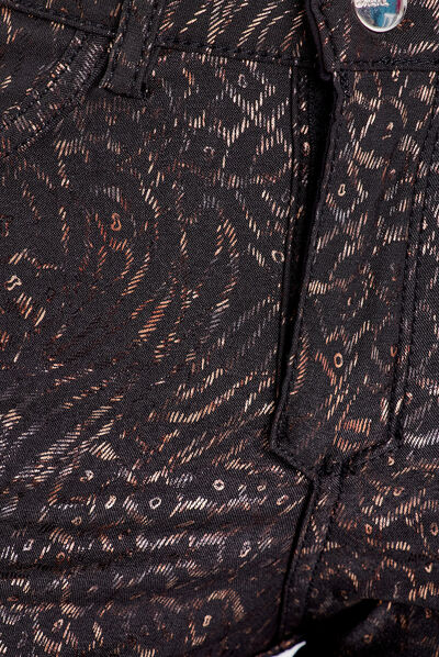 Pantalon ajusté réversible noir femme