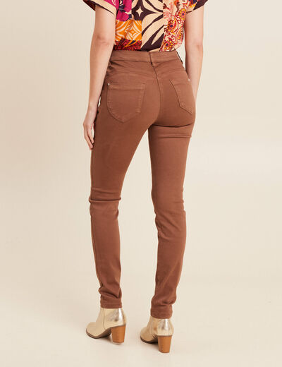 Jean magique L'Unique coupe ajust&eacute;e marron femme