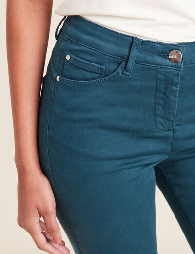 Jean magique ajusté taille standard bleu canard femme