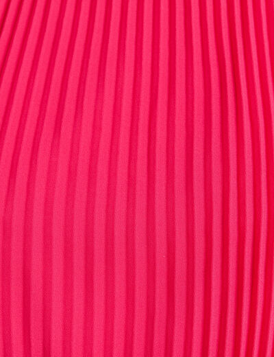 Robe longue &eacute;vas&eacute;e pliss&eacute;e sans manches rose fushia femme