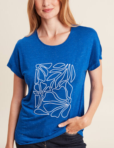 T-shirt manches courtes bleu electrique femme