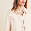 Surchemise boutonnée ivoire femme