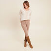 Pull manches longues creme femme