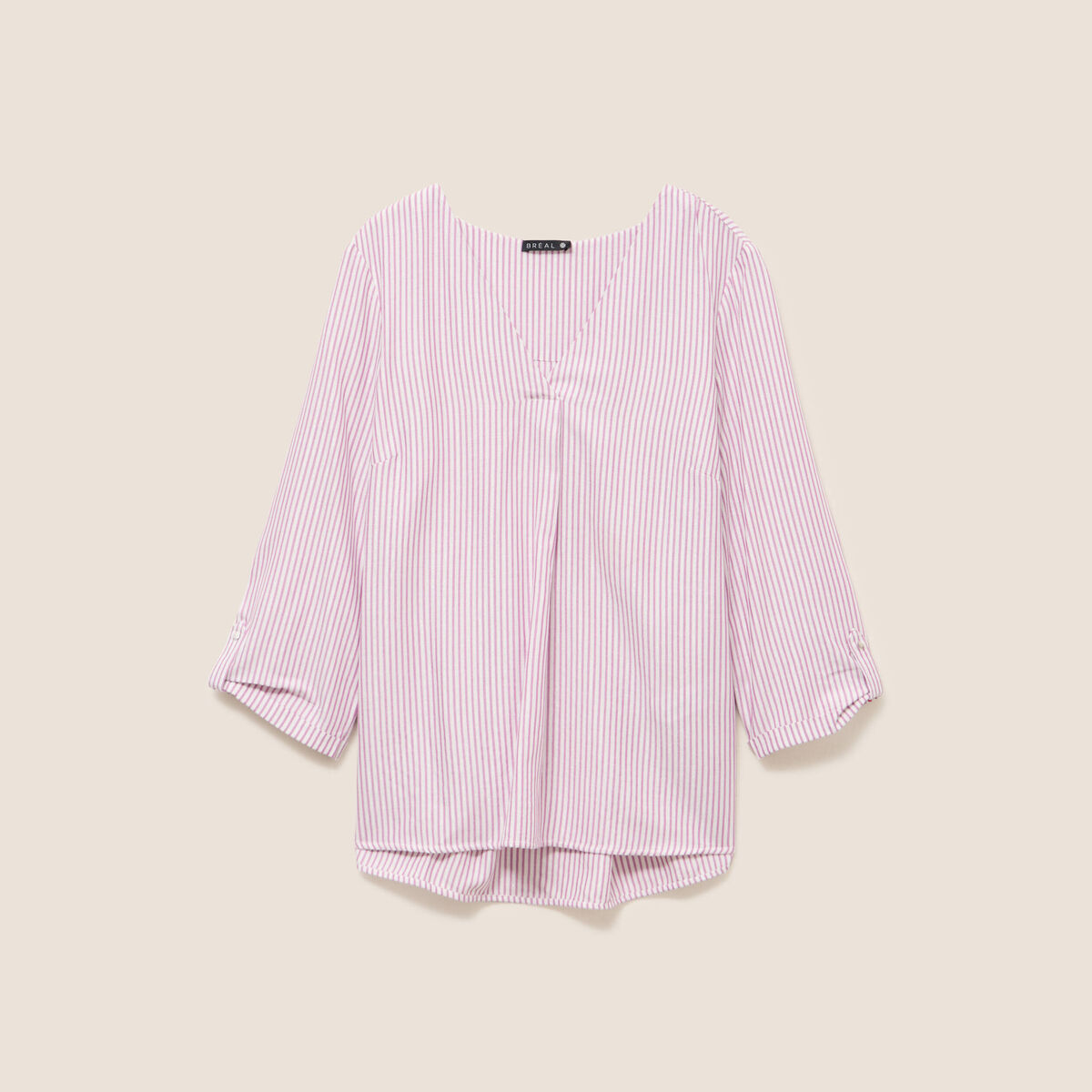 blouse fluide manches 3/4 bordeaux femme