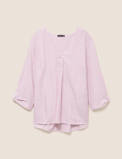 blouse fluide manches 3/4 bordeaux femme